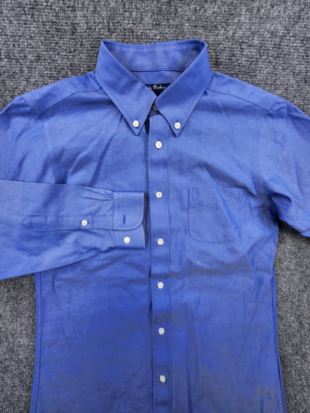Brooks BrothersTeen Boys Size 14 Blue Button Up Shirt Long Sleeve Blue Woven